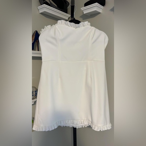 French Connection White Ruffle Top - Picture 2 of 6